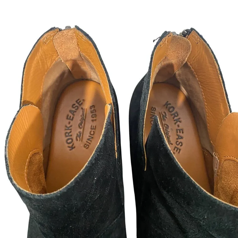 Kork Ease Ryder boots booties black suede women’s 8M neutral comfort insoles K53